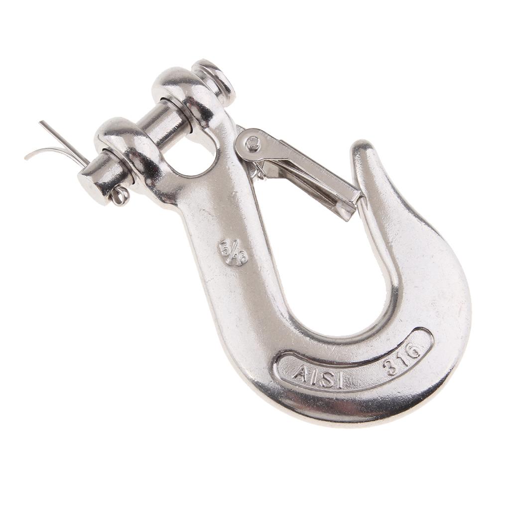 Stainless Steel 316 Clevis Slip Hook with Safety Latch Marine Grade
