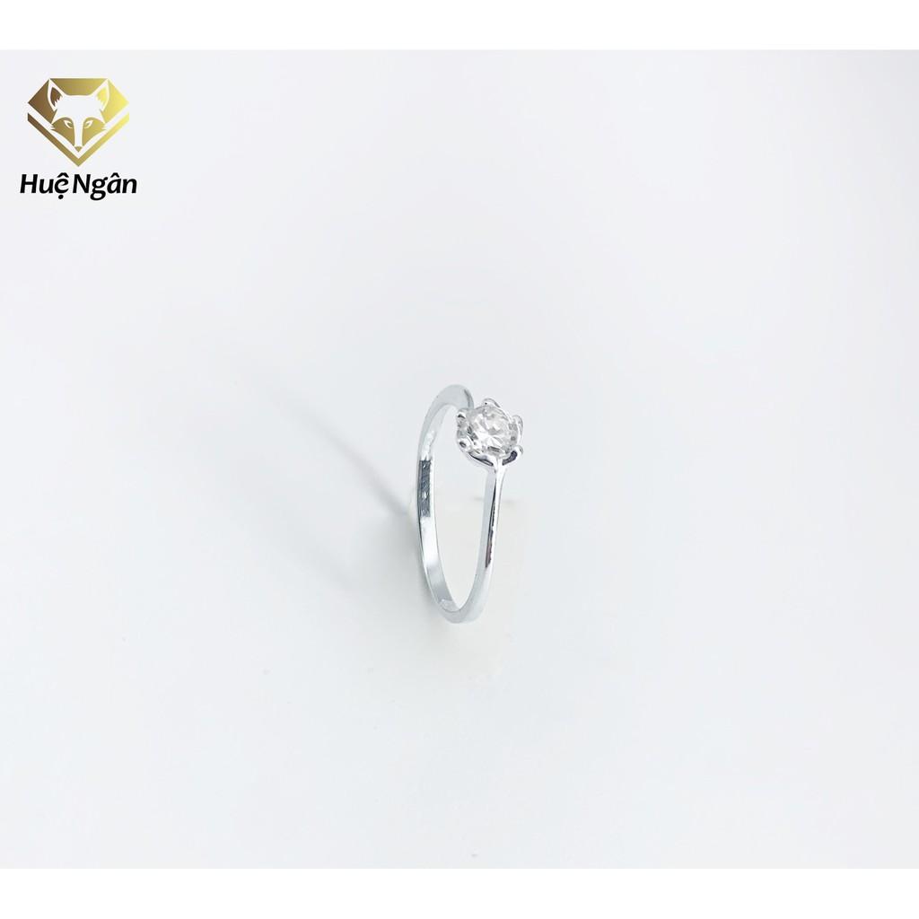 Nhẫn bạc Ý 925 Huệ Ngân - Một viên đá đơn giản xinh xắn TJ021