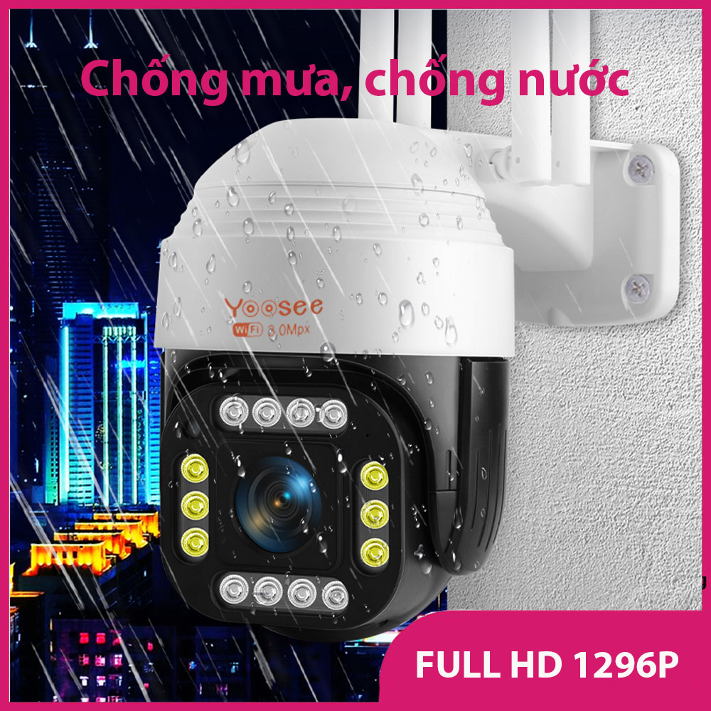 Camera IP Wifi Yoosee Hệ 3.0, Full HD 1296p Xoay 360 Độ, Đàm Thoại 2 Chiều, Quay Đêm Có Màu, Tặng Thẻ Nhớ 32G - Hàng Chính Hãng