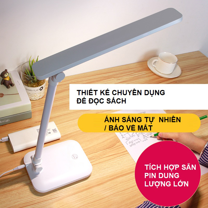 Đèn Bàn Học LED USB Di Động Cao Cấp - Đèn Làm Việc Sang Trọng Để Bàn Chống Chói Mắt Bảo Vệ Mắt - Có Thể Gập Hai Chỗ – 03 Chế Độ Ánh Sáng Vàng Bảo Vệ Mắt Chống Cận - Hàng Chính Hãng - VinBuy