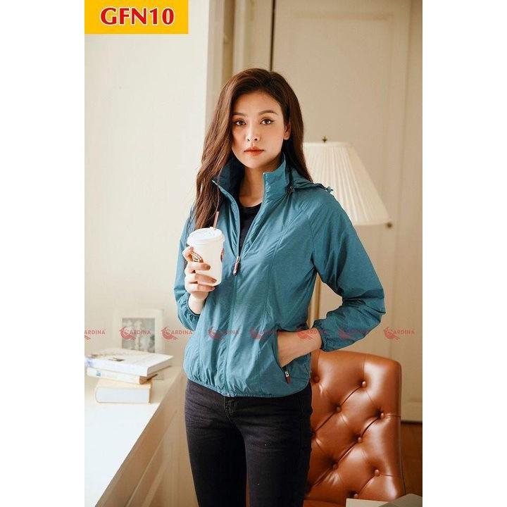 Áo khoác gió Nữ 2 lớp cao cấp lót lưới Nhật Bản, Siêu phẩm cản gió chống nước kèm túi đựng đa năng
