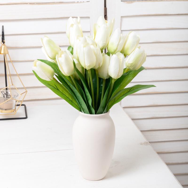 Bó Hoa Tulip Nhân Tạo Năm Đầu Trang Trí Nội Thất Văn Phòng Tiệc Cưới