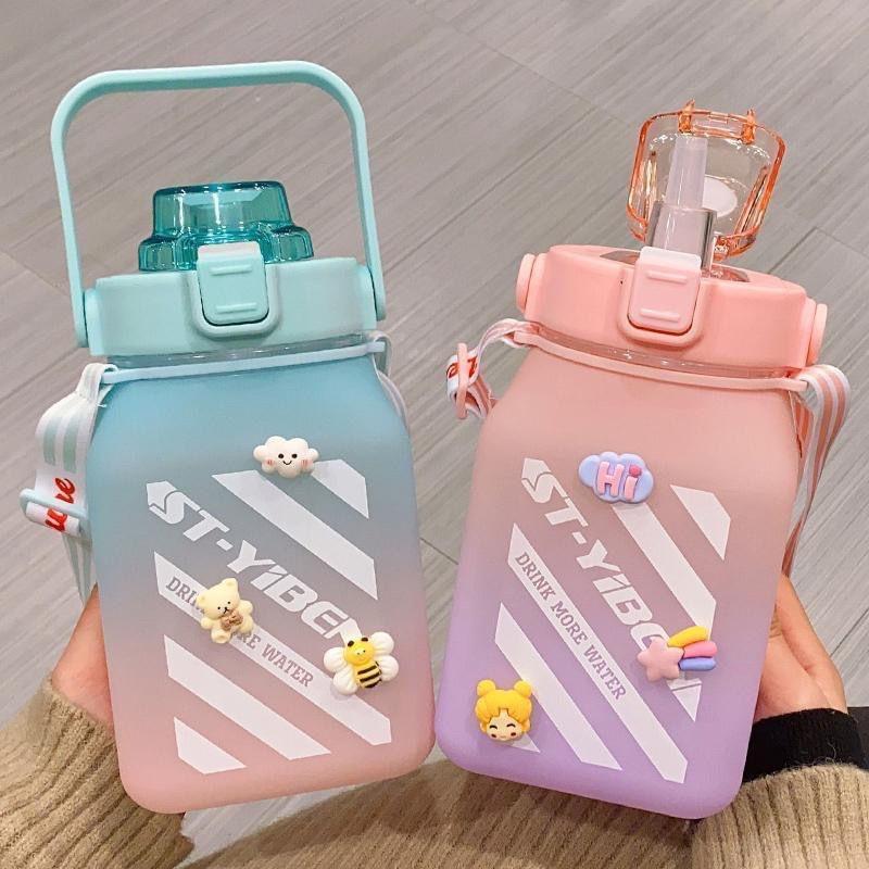 Tại chỗ ấm đun nước dung tích lớn ấm đun nước rơm rạ lưới cốc nước màu đỏ chống rơi đun nước uống trực tiếp ấm đun nước ấm đun nước lớn