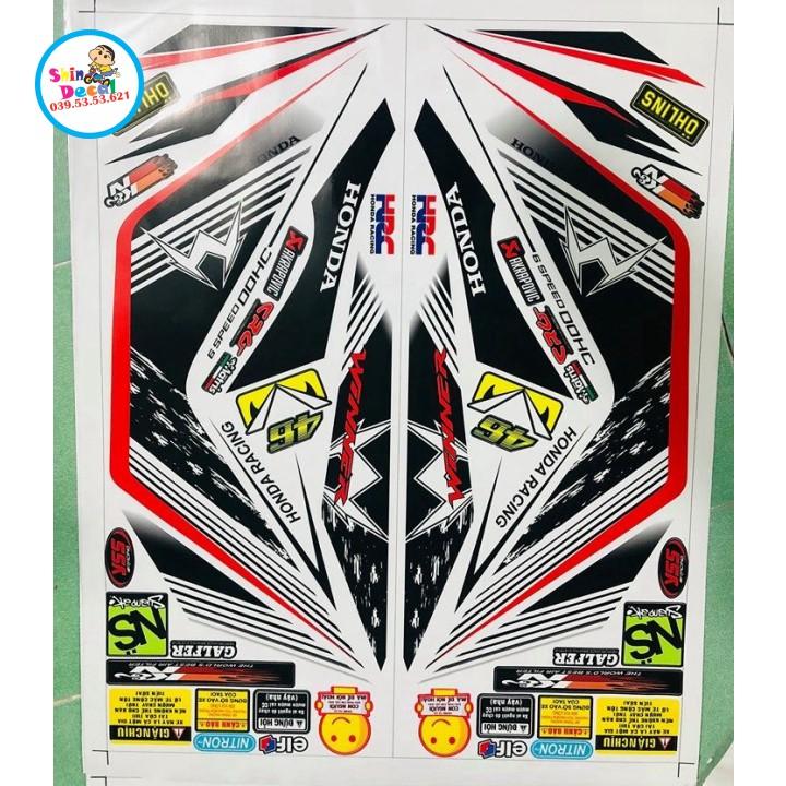 Tem rời winner 150 chữ W dán xe trắng