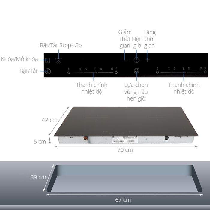 Bếp từ đôi Electrolux EHI7260BA - Hàng chính hãng