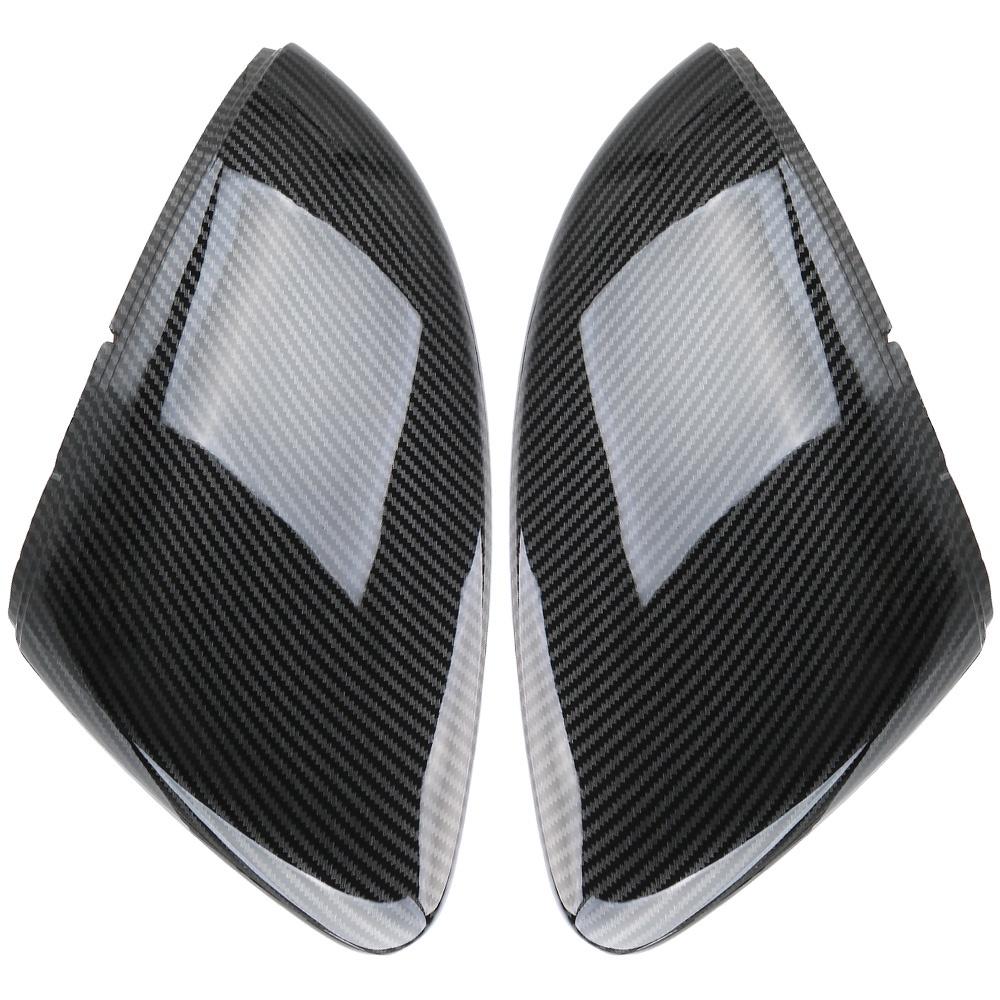 Car Mirror Covers Caps 2 Pcs/set Auto Accessories Car-styling Bright Carbon Black Cover RearView Mirror Case Cover For VW Golf MK7 7.5 GTI 7 7R