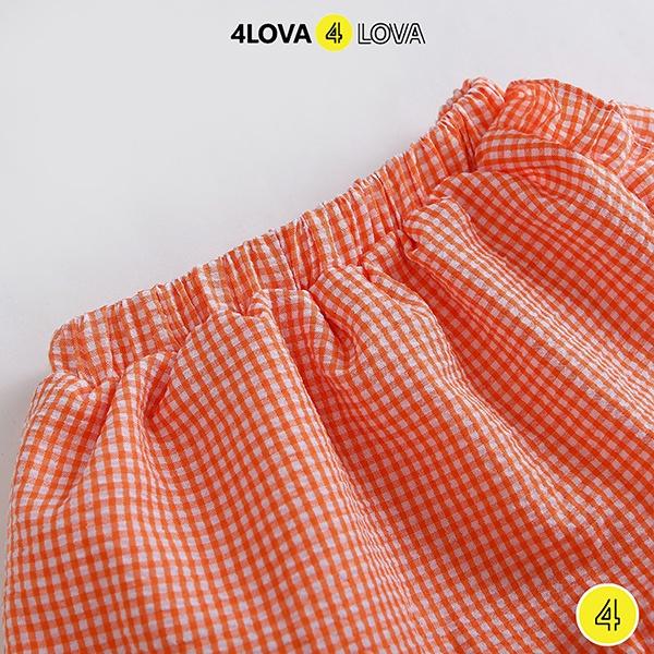 Chân váy bé gái 4LOVA chất thô cotton mềm mát hoạt tiết hoa nhí đáng yêu hàng chính hãng