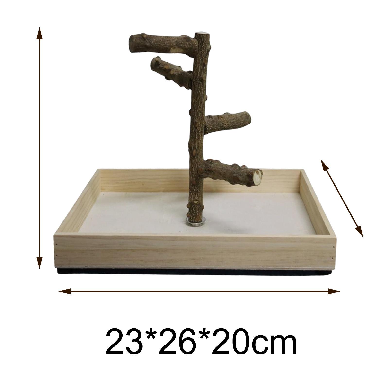 Pack of 2 Bird Perch Bird Training Stand Platform Playground Wooden Branches