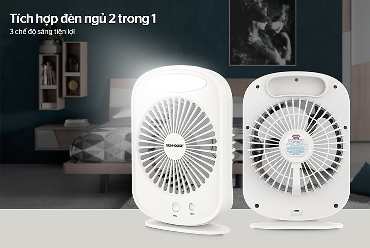 Quạt Sạc Mini Sunhouse SHD7110 (7W) - Hàng Chính Hãng