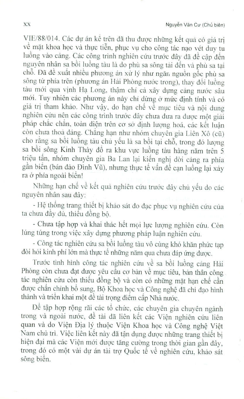 Sa Bồi Luồng Tàu Vùng Cảng Hải Phòng, Nguyên Nhân Và Cách Phòng Chống (Bia cứng)