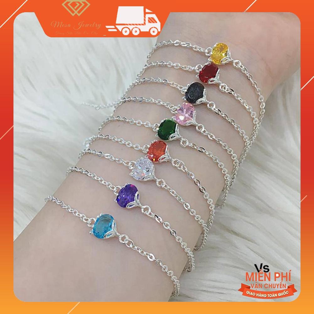 LẮC TAY HỒ LY GẮN ĐÁ NHÂN TẠO ĐỦ MÀU THEO MỆNH