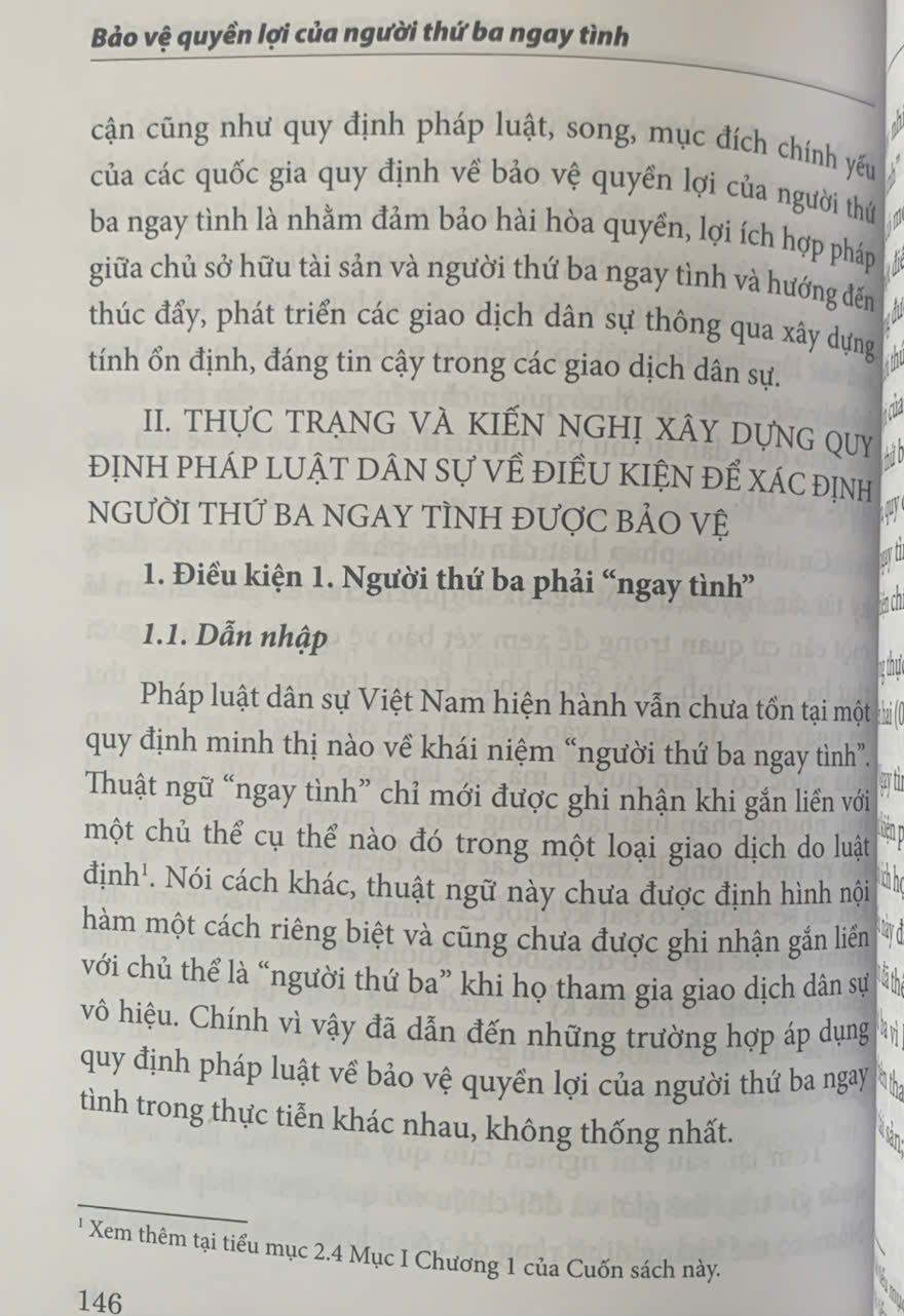 Bảo vệ quyền lợi của người thứ ba ngay tình (sách chuyên khảo)