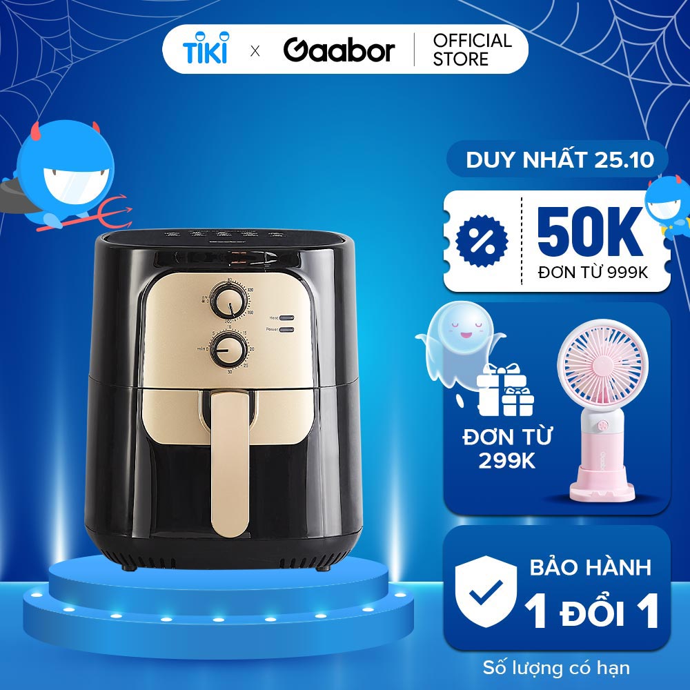 Nồi chiên không dầu AF65M-BK01A dung tích 6.5L công suất 1400W lòng nồi chống dính, điều khiển cơ học - Hàng chính hãng