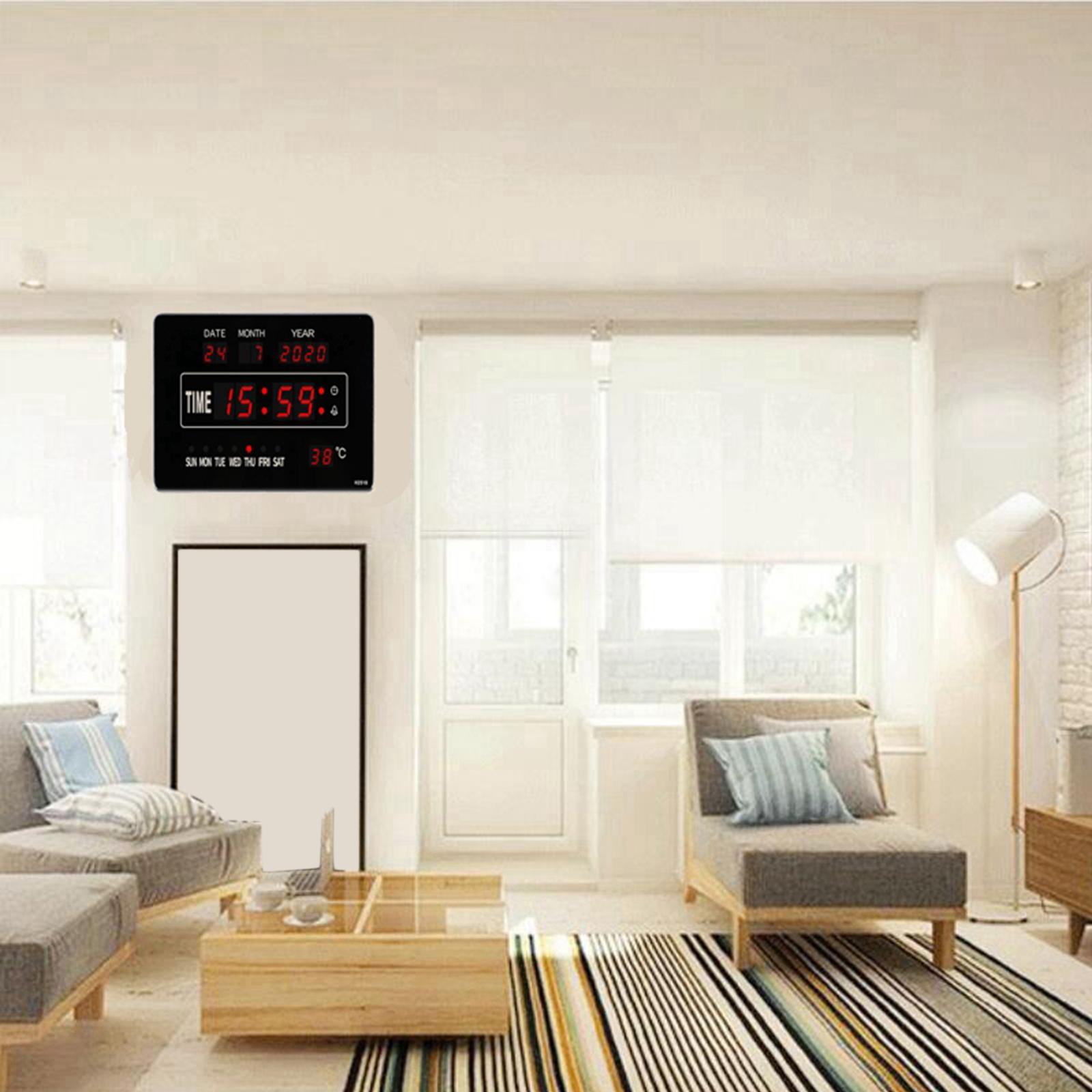 24 Hours Display LED Digital Alarm Clock Display Bedside Clock Easy to Read, Show Indoor Temperature