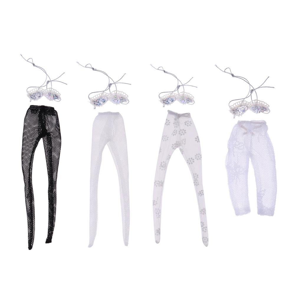 4Set Doll Underwear Tops & Lace Panty-Hose Shorts Pants For Doll Accs