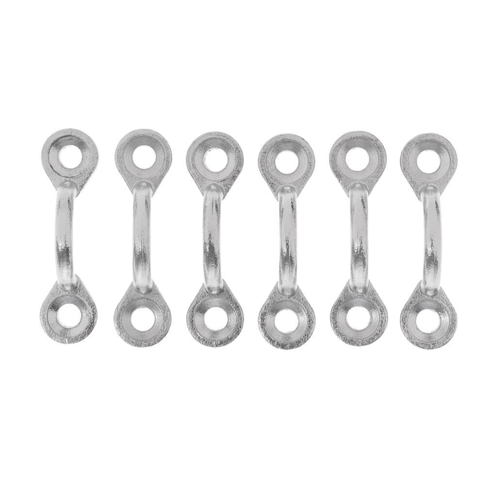 6 Pack Marine Grade Stainless Steel Boat Bimini Top Loop Wire Pad Eye Straps