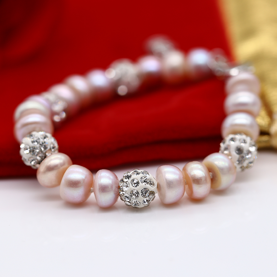 Lắc Tay Ngọc Trai Tự Nhiên, Vòng Tay Ngọc Trai Nước Ngọt 8 Ly Tự Nhiên - L8003 - Bảo Ngọc Jewelry