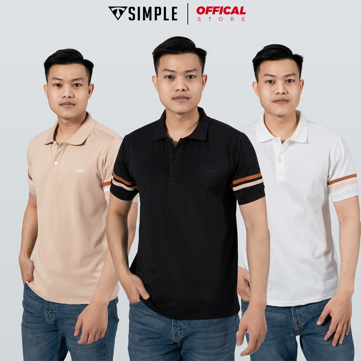 Áo thun polo nam TSIMPLE có cổ ngắn tay vải cotton cá sấu cao cấp form rộng big size A02005