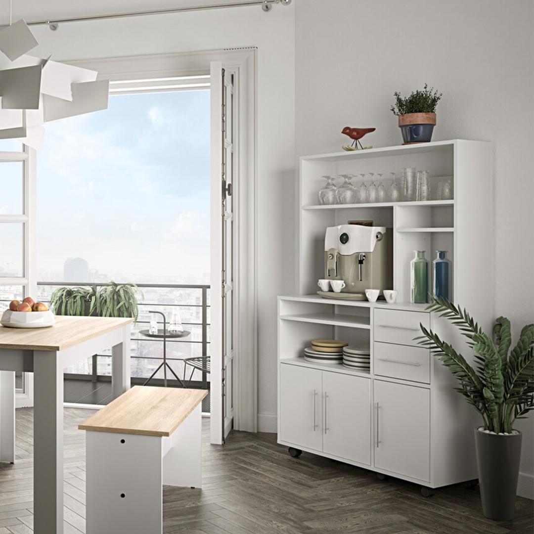 Tủ phòng ăn gỗ hiện đại SMLIFE Deon | Gỗ MDF dày 17mm chống ẩm | D90xR40xC149cm