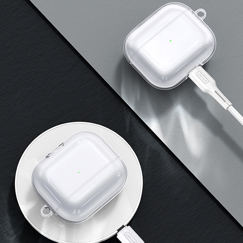 Bao case silicon trong suốt dành cho tai nghe Apple Airpods 3 chống sốc siêu mỏng 1.5mm hiệu Usams US-BH740 bảo vệ toàn diện, vật liệu cao cấp - hàng nhập khẩu