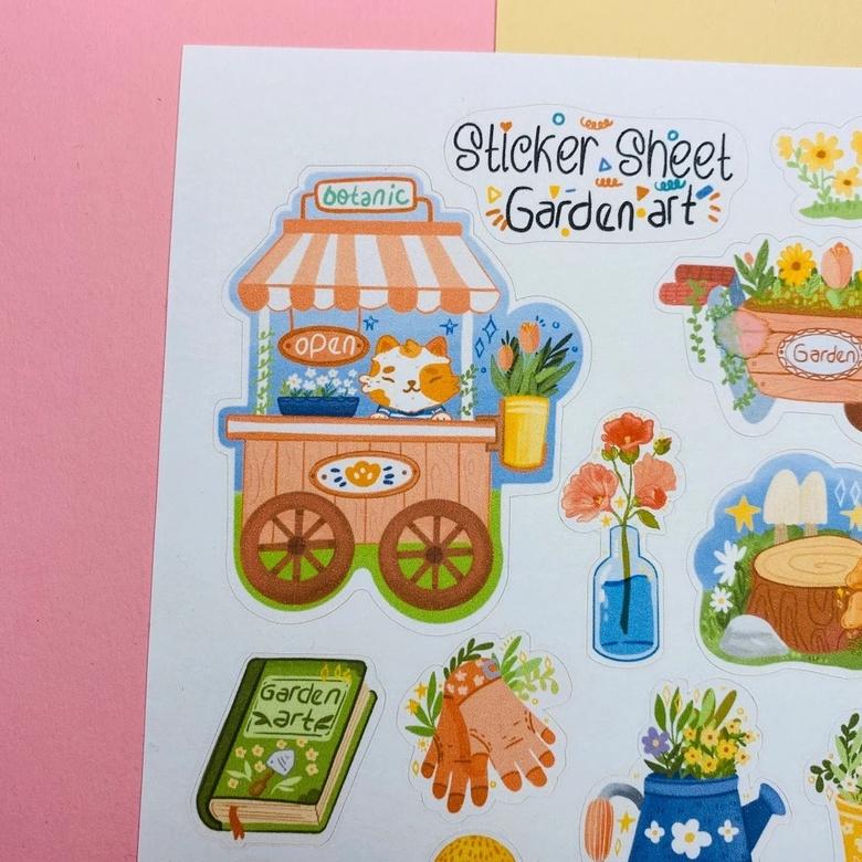 Sticker sheet garden art - chuyên dán, trang trí sổ nhật kí, sổ tay | Bullet journal sticker - unim004