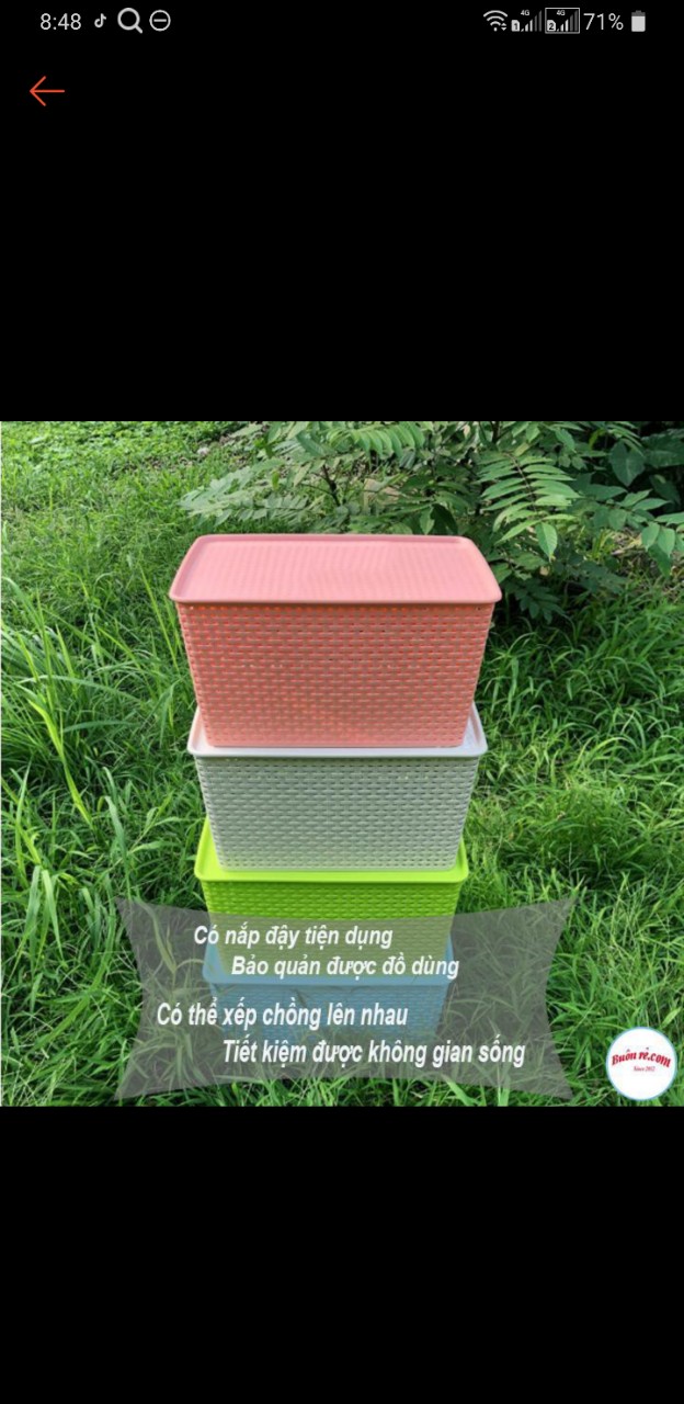 Giỏ Hàn Quốc giả mây có nắp