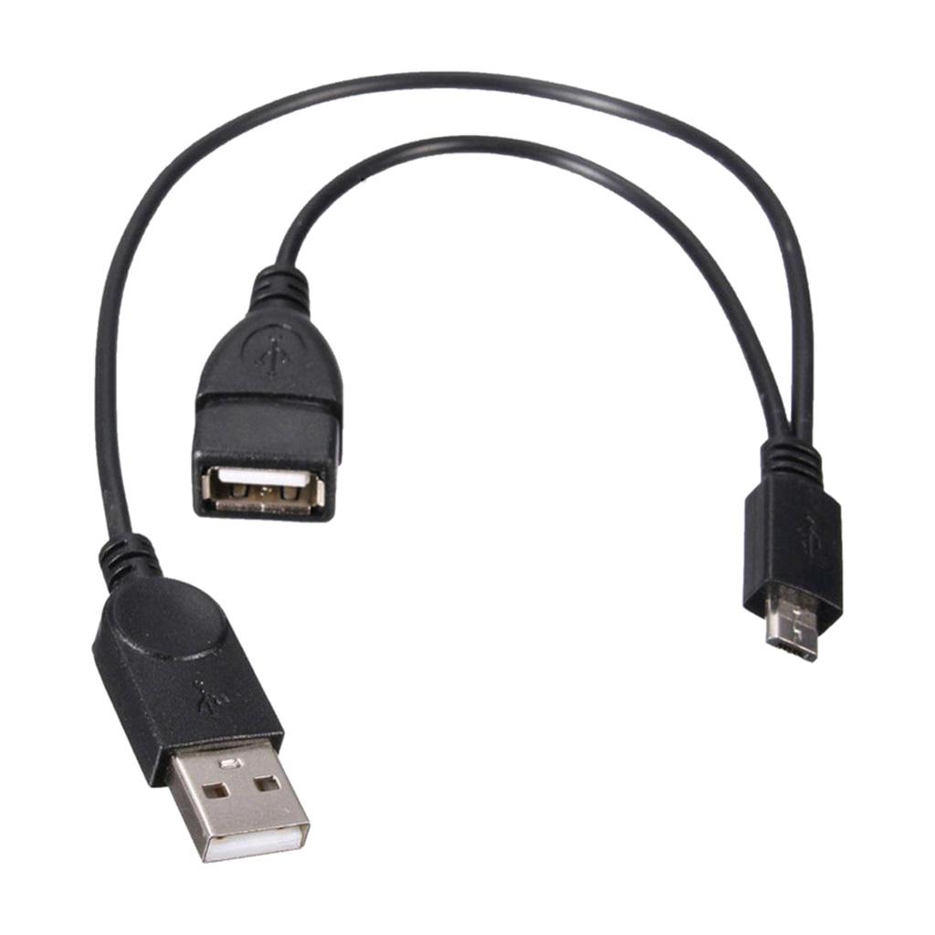 Micro USB 5 Pin Male to USB 2.0 Female And Male Host OTG Y-Splitter Cable