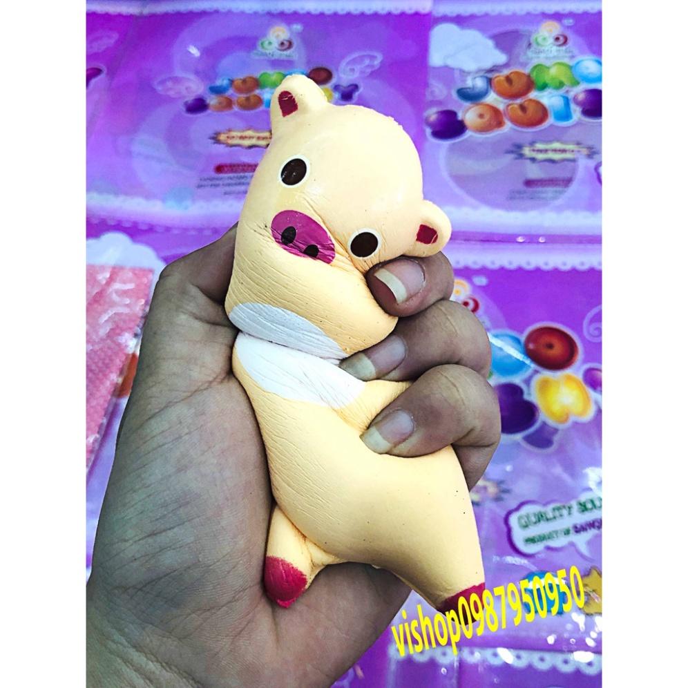 Squishy Lớn JUMBO Hình thú mệt nằm bẹp dí heo vàng nhạt Đồ Chơi Xốp Giảm Stress Hình mềm mịn dễ Thương đàn hồi Cho Bé