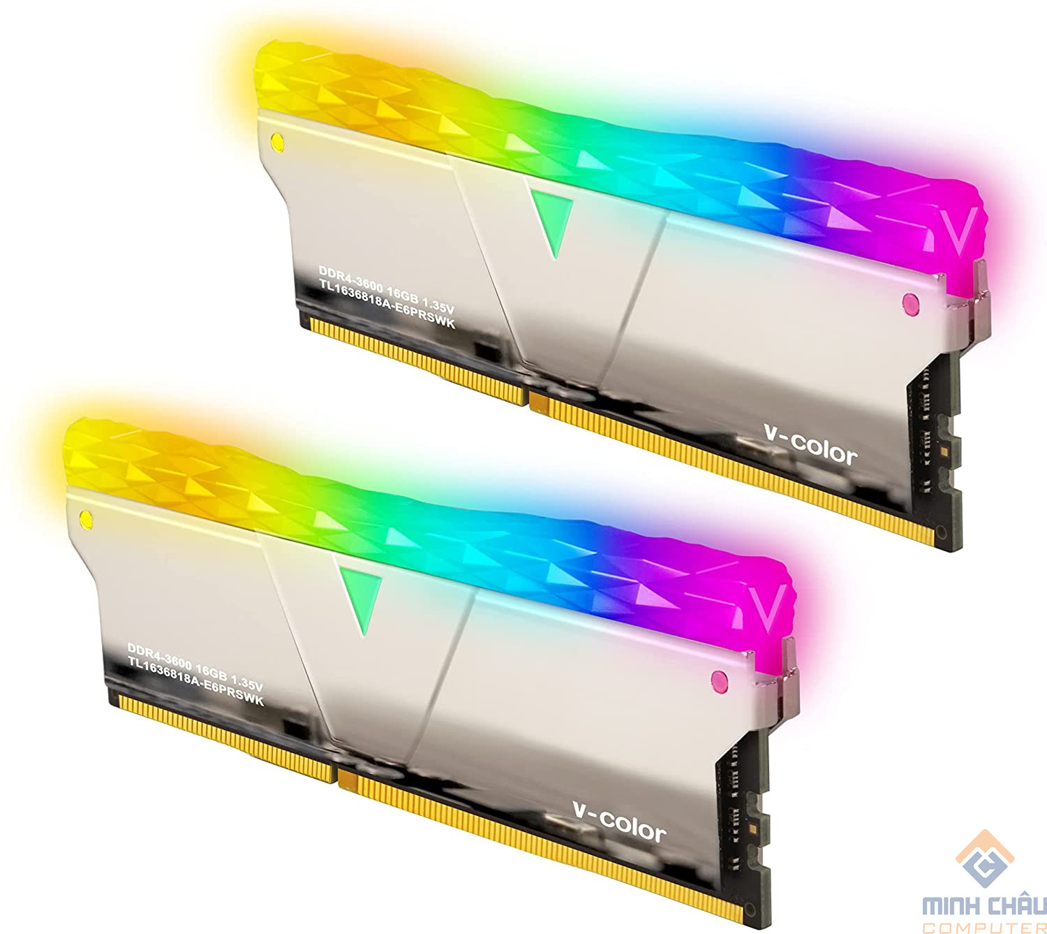 Ram V-Color DDR4 16GB 3200MHz PrismPro RGB UDIMM 1.35V White - Hàng chính hãng