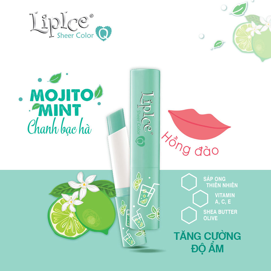 Son dưỡng có màu tự nhiên LipIce Sheer Color Q Mojito Mint 2.4g (Hồng Tự Nhiên) 2.4g