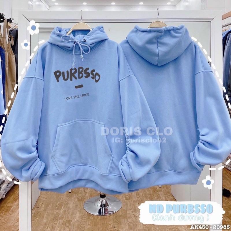 Áo Hoodie Chống Nắng In Chữ PURBSSO Nón 2 Lớp Chất Liệu Thun PE Cho Nam Và Nữ Dưới 70kg