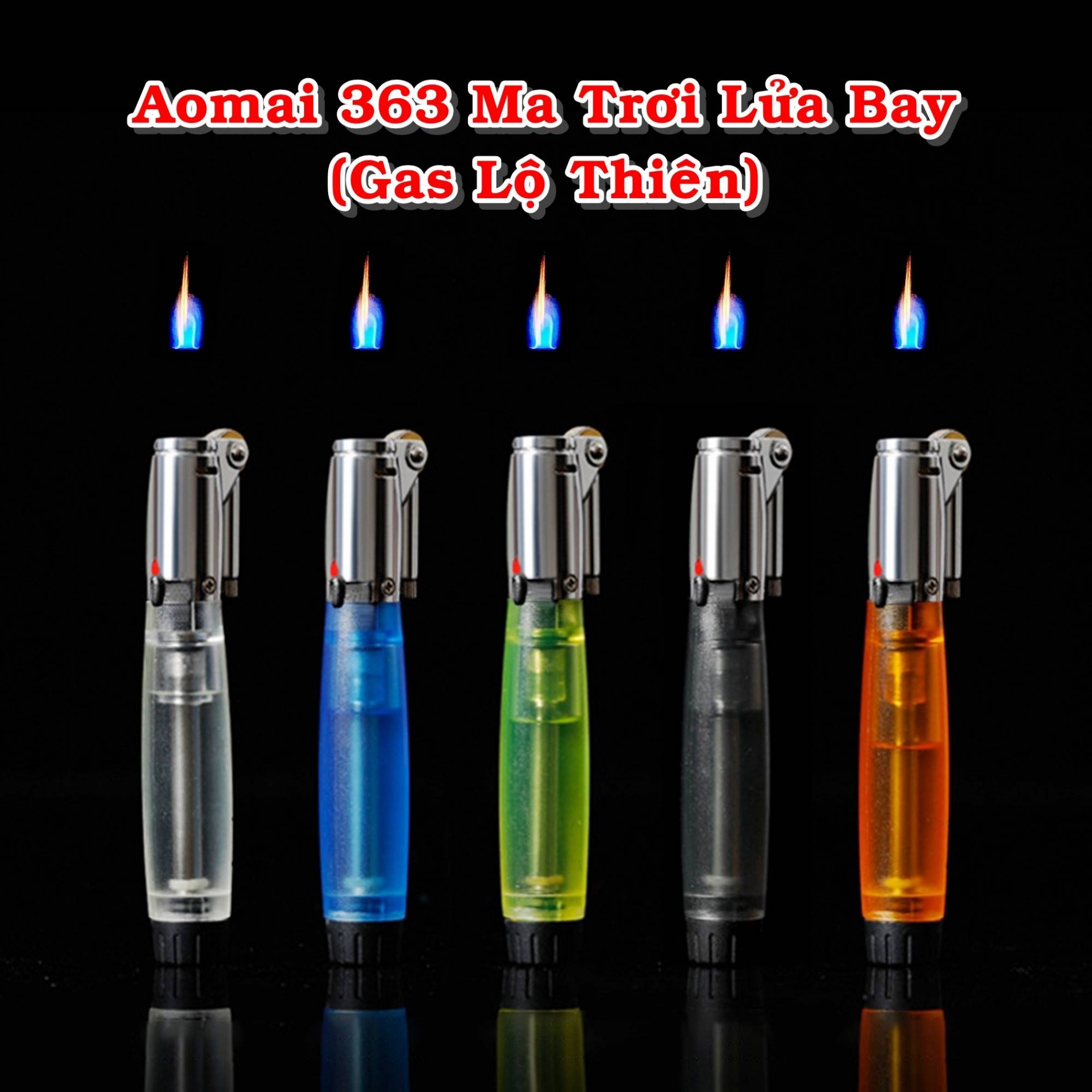 Hột quẹt bật lửa Aomai 363 ma trơi lửa bay gas lộ thiên - xài gas