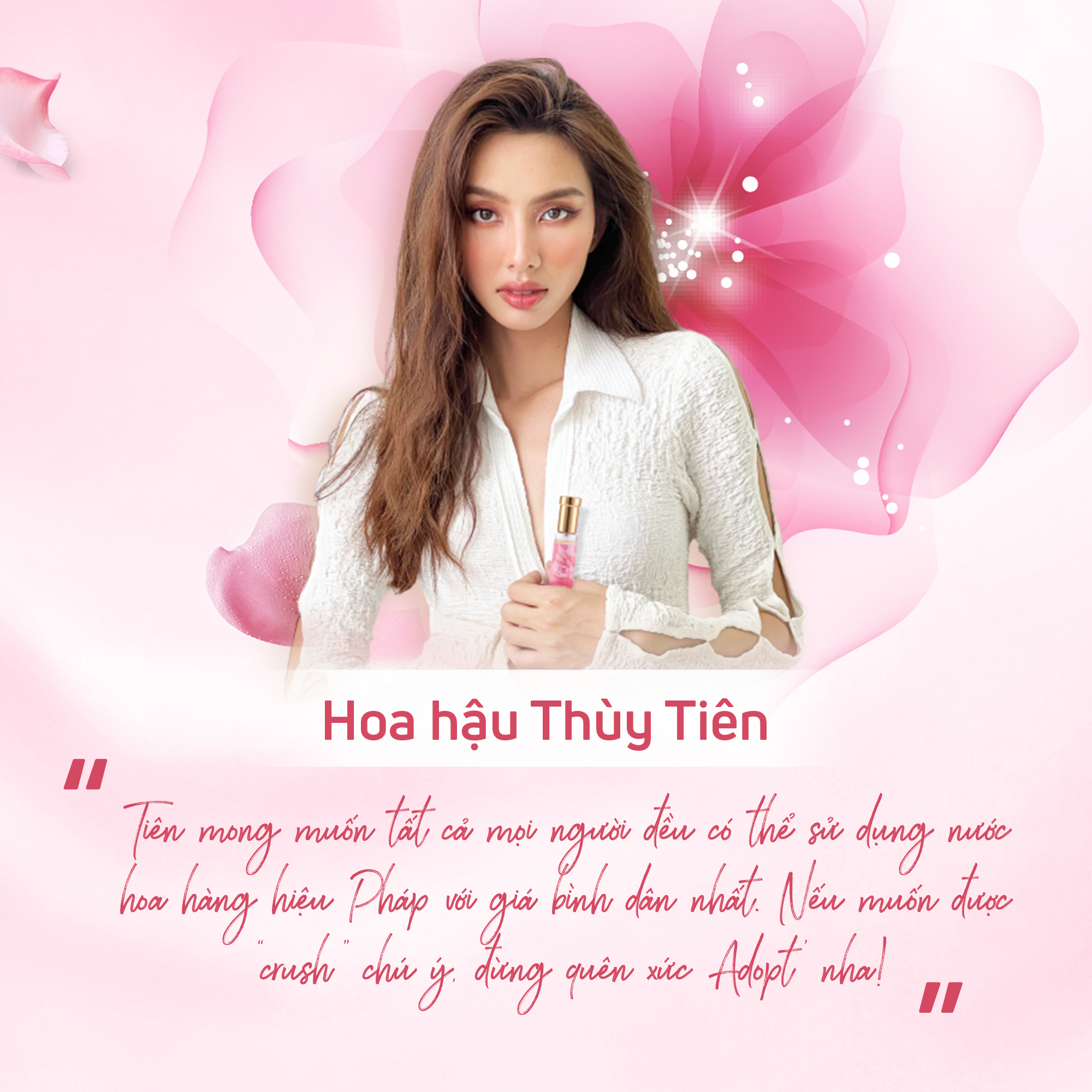 Nước hoa nữ adopt Absolu D'amour hương hoa hồng trẻ trung năng động dung tích 30ml lưu hương 6h-8h