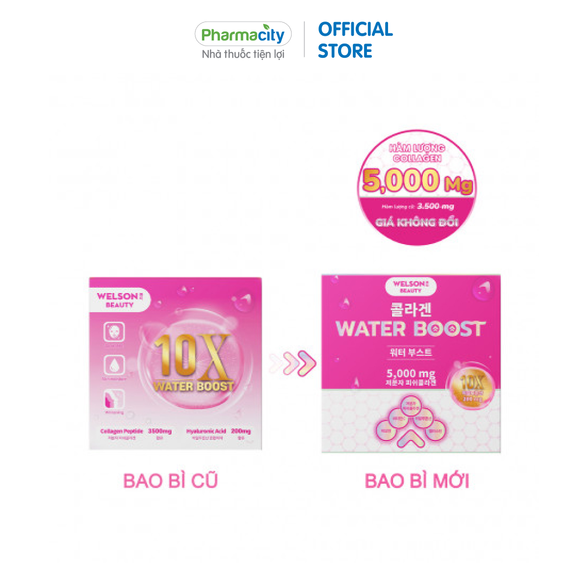 Nước uống bổ sung collagen Welson Beauty 10x Water Boost