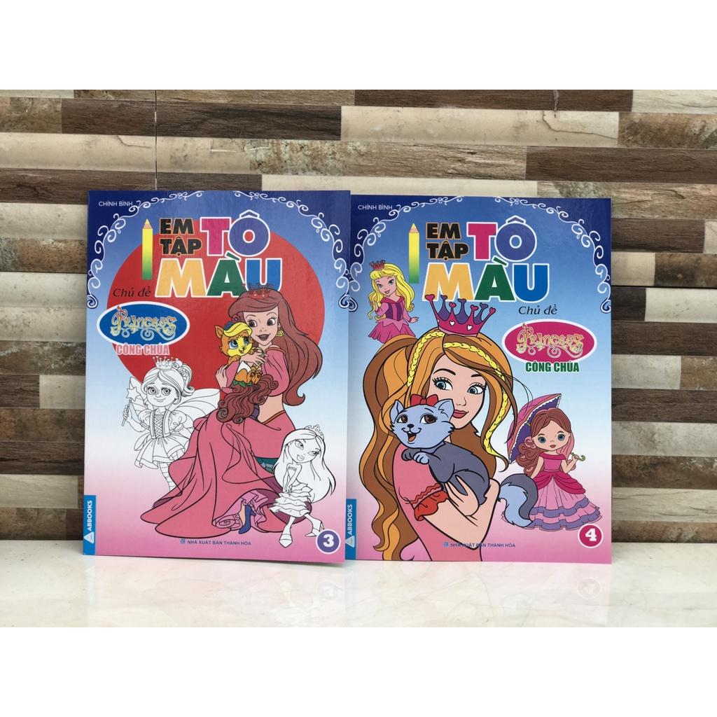 COMBO 4 vở Bé tập tô màu công chúa