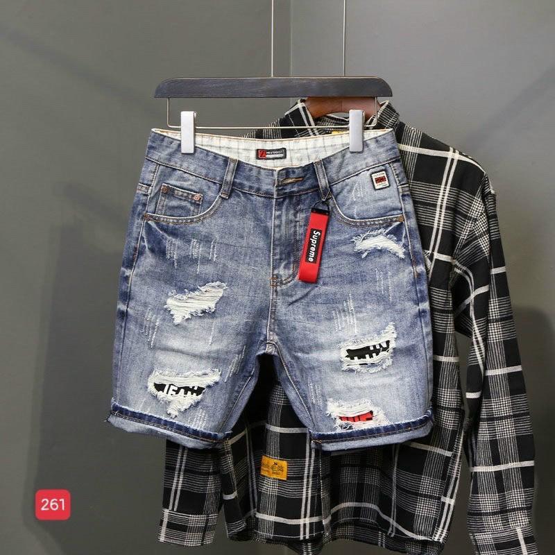 Quần Short Nam Chất Jean Co Giãn, Quần Sọt Nam Màu Đen Xám, Quần Đùi Nam thời trang cao cấp MuradFashion MSS78