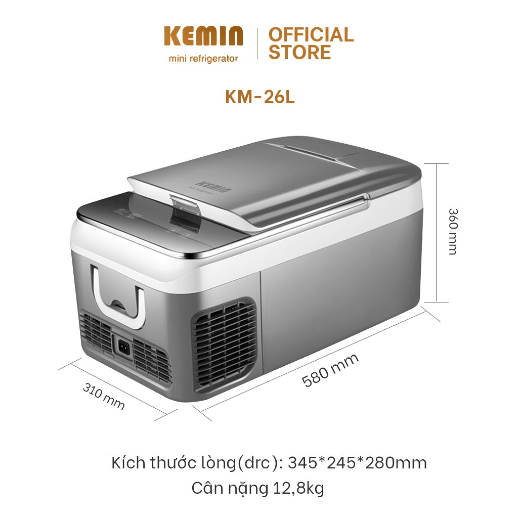 Tủ lạnh ô tô Kemin KM-26L Chính hãng - Làm đá siêu tốc