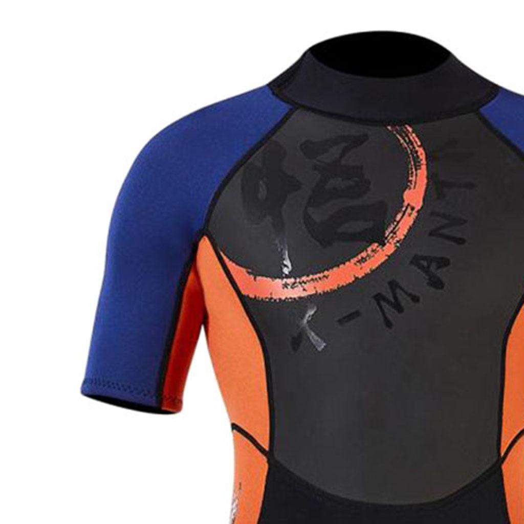 Men 1.5mm Diving Wetsuit One-Piece Short Sleeve Wet Suit Jumpsuit Shorts