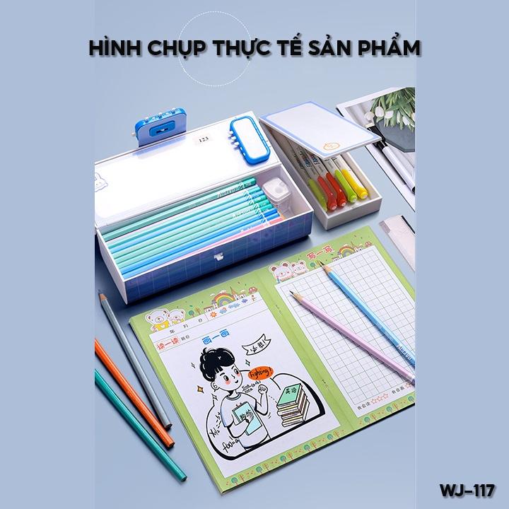 Hộp Đựng Bút Kim Loại Có Nhiều Khoang Chứa Có Chỉnh Mật Khẩu WJ-117