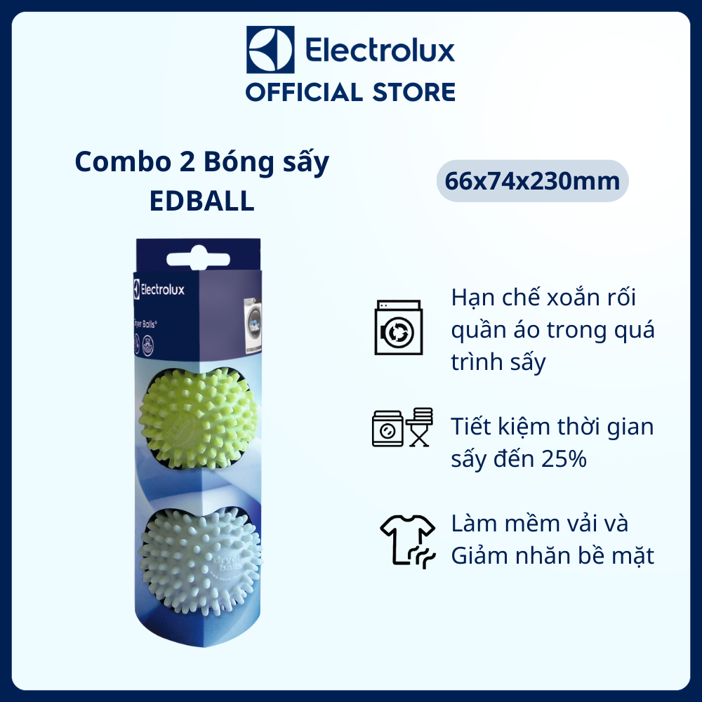 Bóng giặt sấy quần áo Electrolux tương thích hầu hết các dòng máy giặt, máy sấy