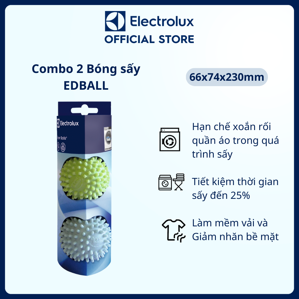 Hình ảnh Bóng giặt sấy quần áo Electrolux tương thích hầu hết các dòng máy giặt, máy sấy [Hàng chính hãng]