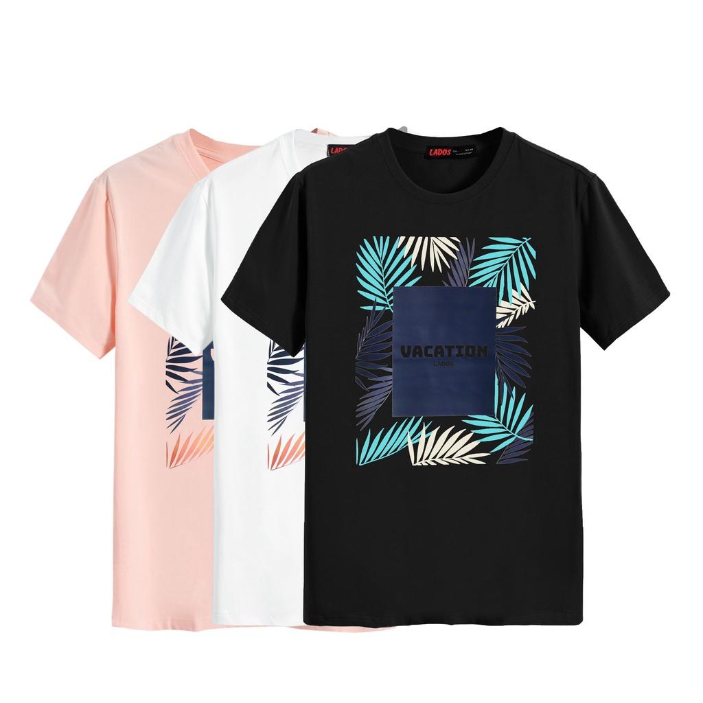 Áo thun cotton in họa tiết LADOS - 9076, vải cotton mát, có thể mặc nhóm, mặc cặp