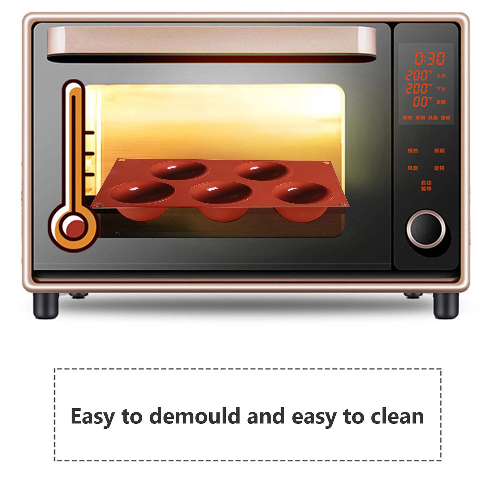 Khuôn nướng bánh hình tròn 5 lỗ bằng silicon chống dính không độc hại