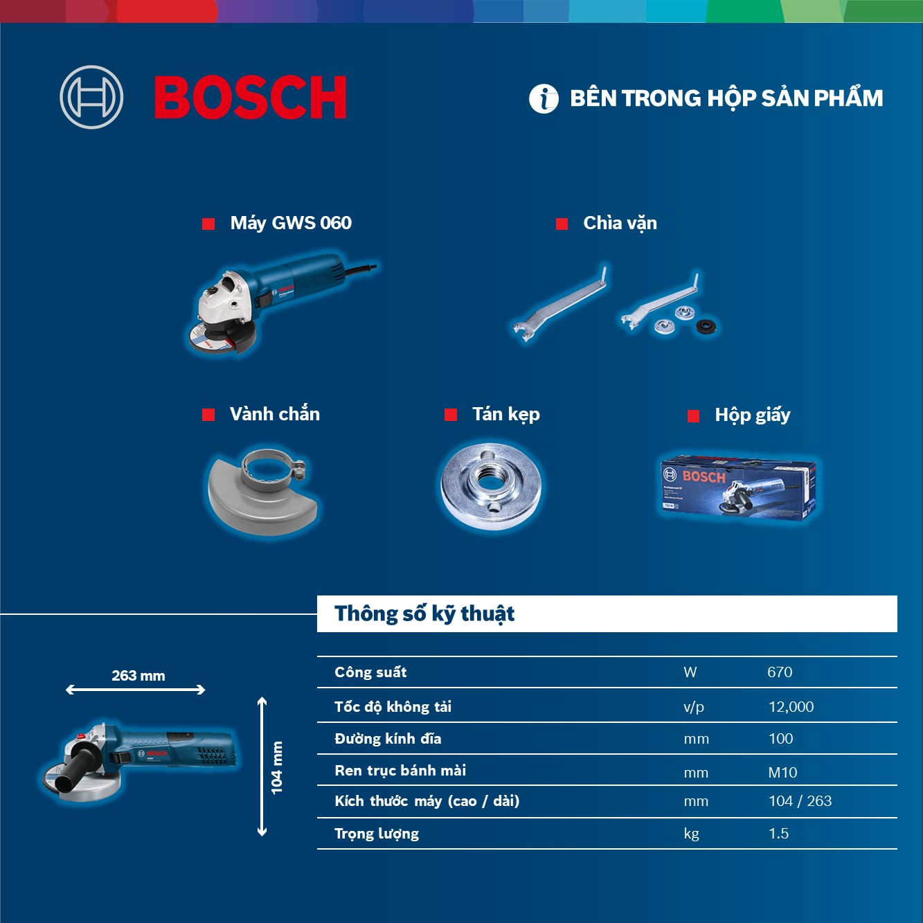 Máy Mài Góc Bosch GWS 060 670W - 06013756K0