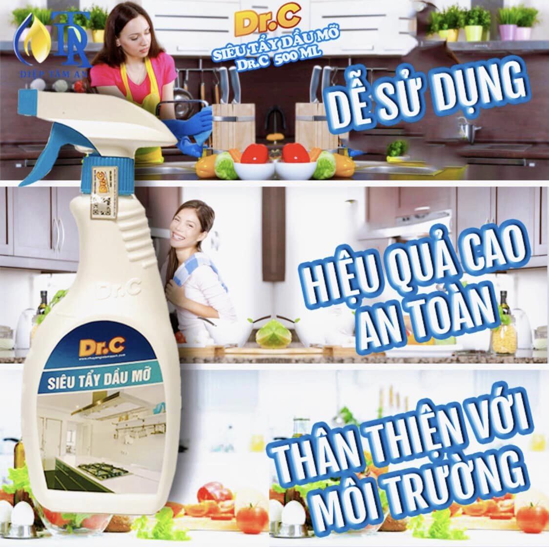 Combo Siêu Tiết Kiệm (Siêu Tẩy Dầu Mỡ + Nước Lau Kính Siêu Sạch) Dr.C Chính Hãng