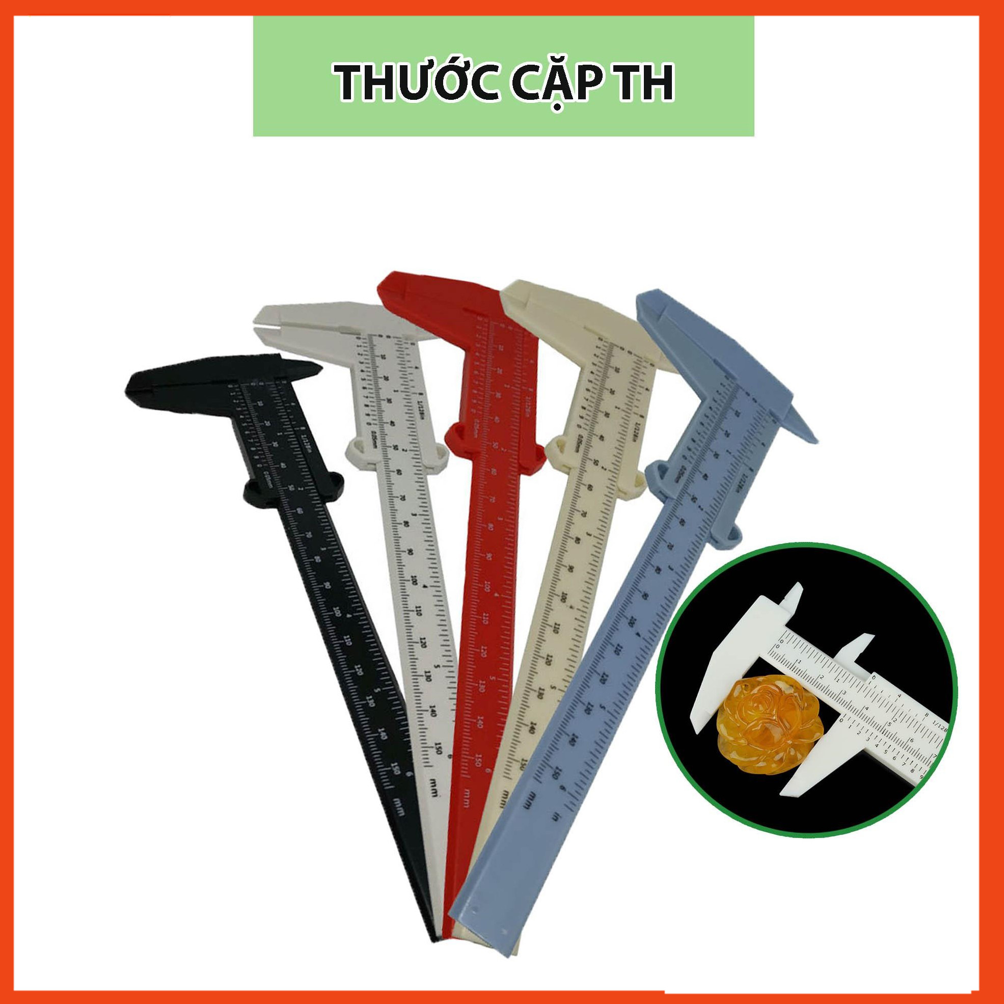 Thước Kẹp Cơ TH Garden 150mm Bằng Nhựa Cao Cấp - Thước Đo Đường Kính - Không Sợ Gỉ