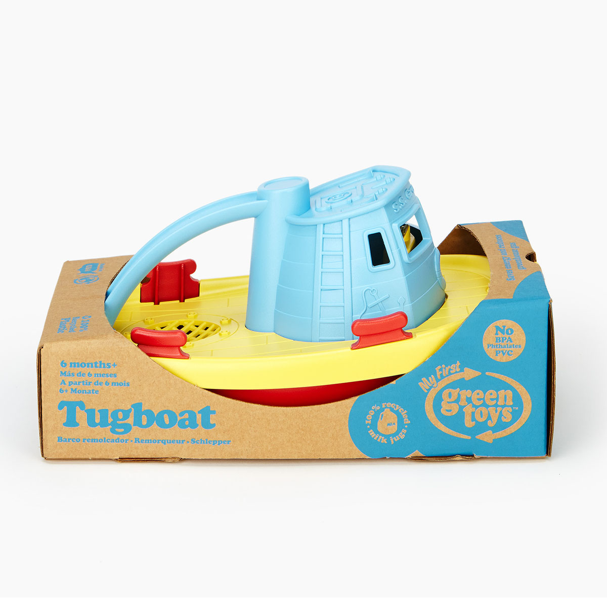 Đồ chơi tàu thuỷ kéo Green Toys cho bé từ 6 tháng - Xanh dương