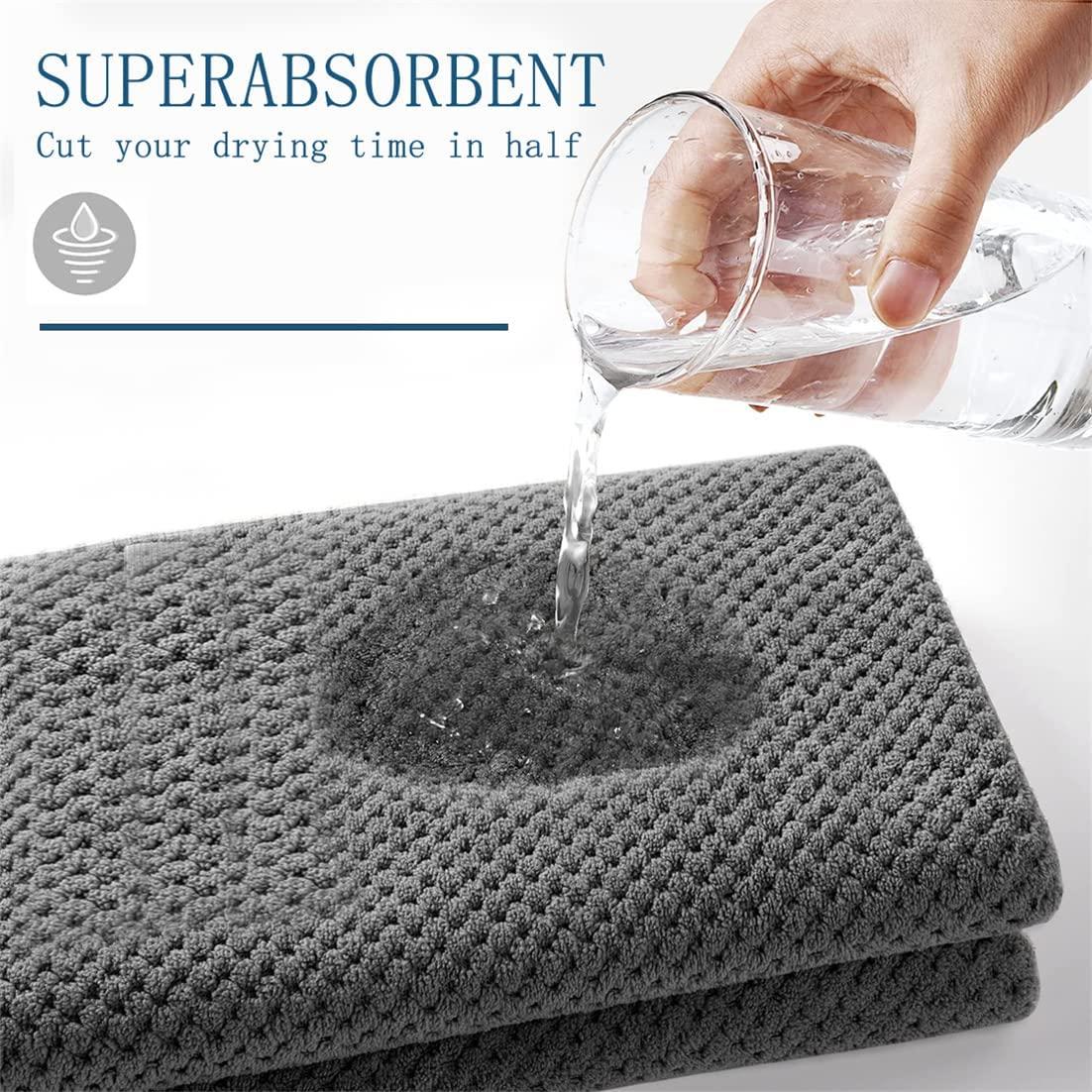 Khăn Tắm, Khăn Tắm Lớn Khăn Tắm Microfiber Khăn Tắm Siêu Thấm, Xám - 70 x 140 cm, 1 Mảnh