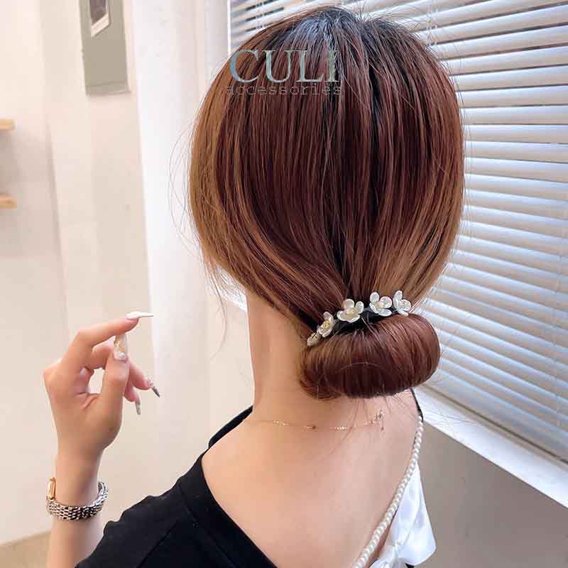 Kẹp búi tóc, kẹp quấn tóc dẻo củ tỏi đa năng, kẹp tóc đính hoa - ngọc hot trend style Hàn Quốc cho nữ - Culi.accessories
