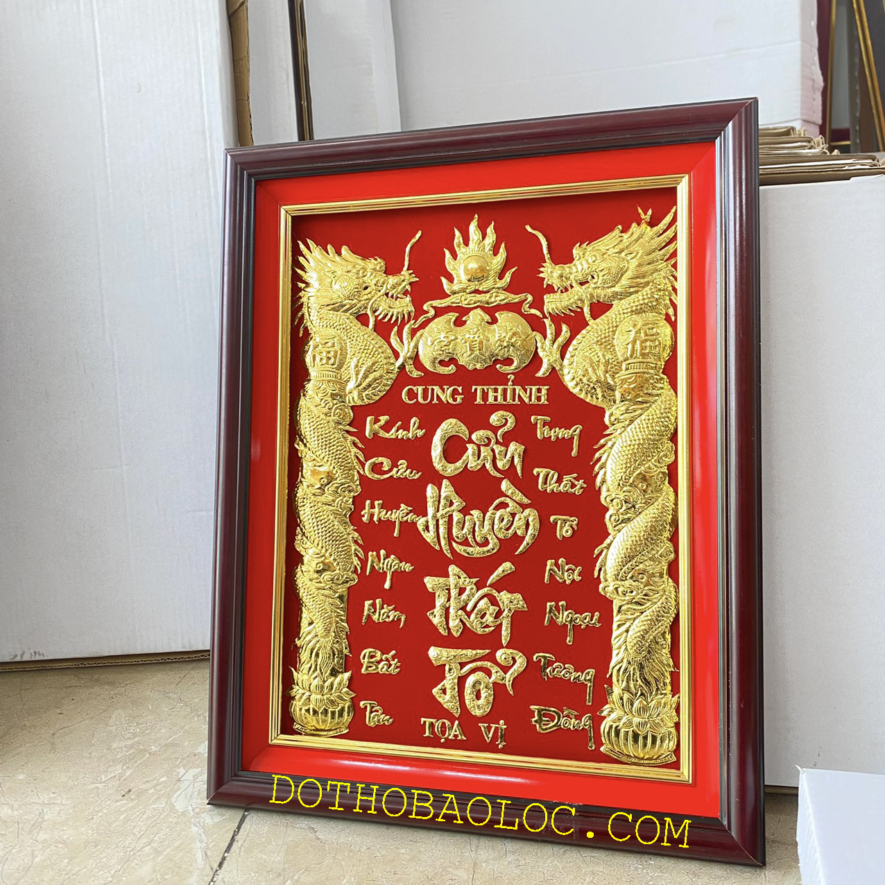 Cửu huyền thất tổ dát vàng cao 80cm, ngang 60cm